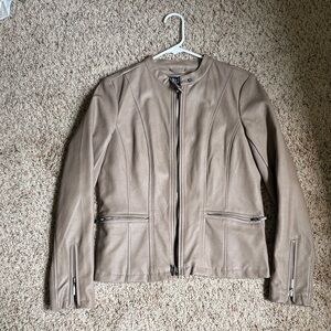 Taupe Leather Jacket